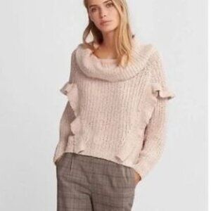 Express Ruffle Cowl Neck/Off Shoulder Sweater XS